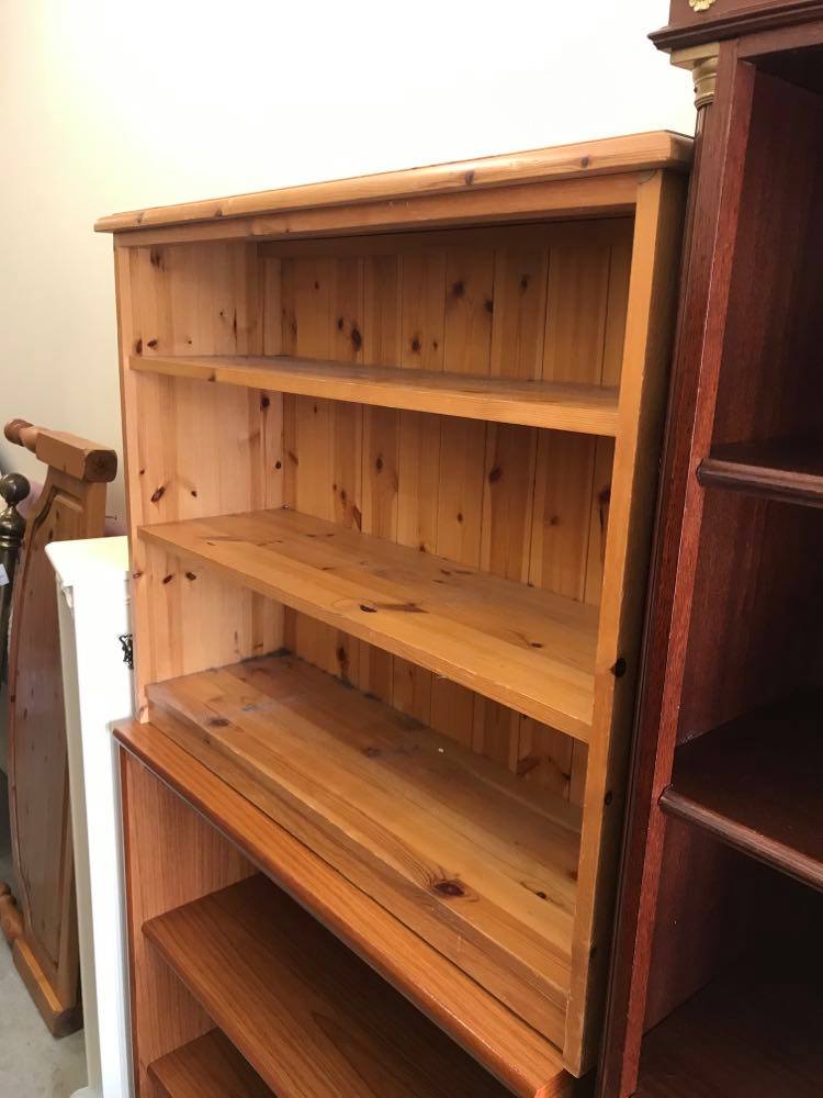 Low pine bookcase